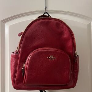 Coach Cherry Red Leather Backpack